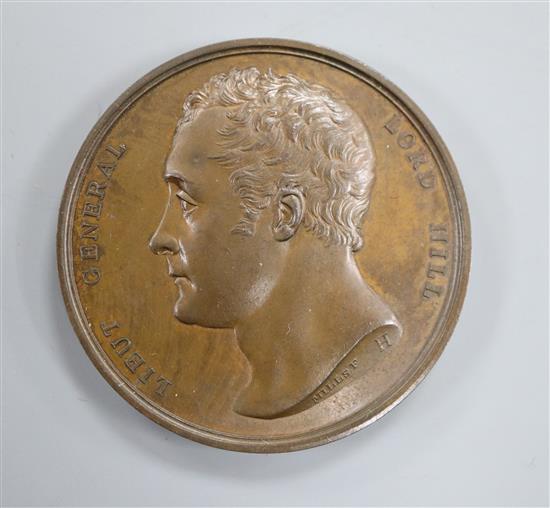 British Historical Medals, Lieut General Lord Hill Almaraz May 19, 1812 bronze medal from Mudies National Medals series issued 1820, E